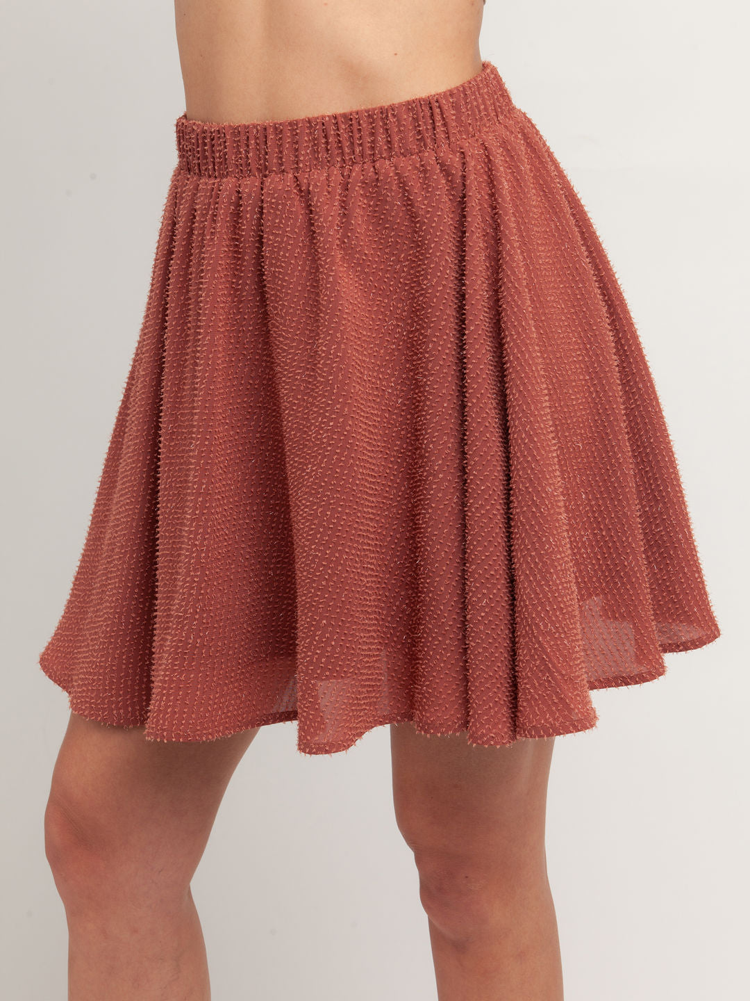 Pink Textured Skirt For Women