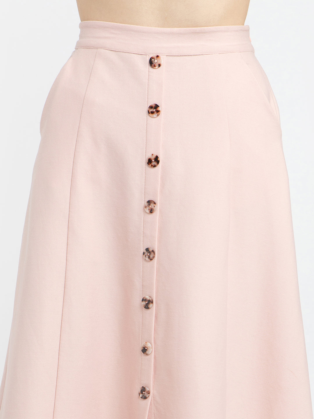 Pink Solid Skirt For Women