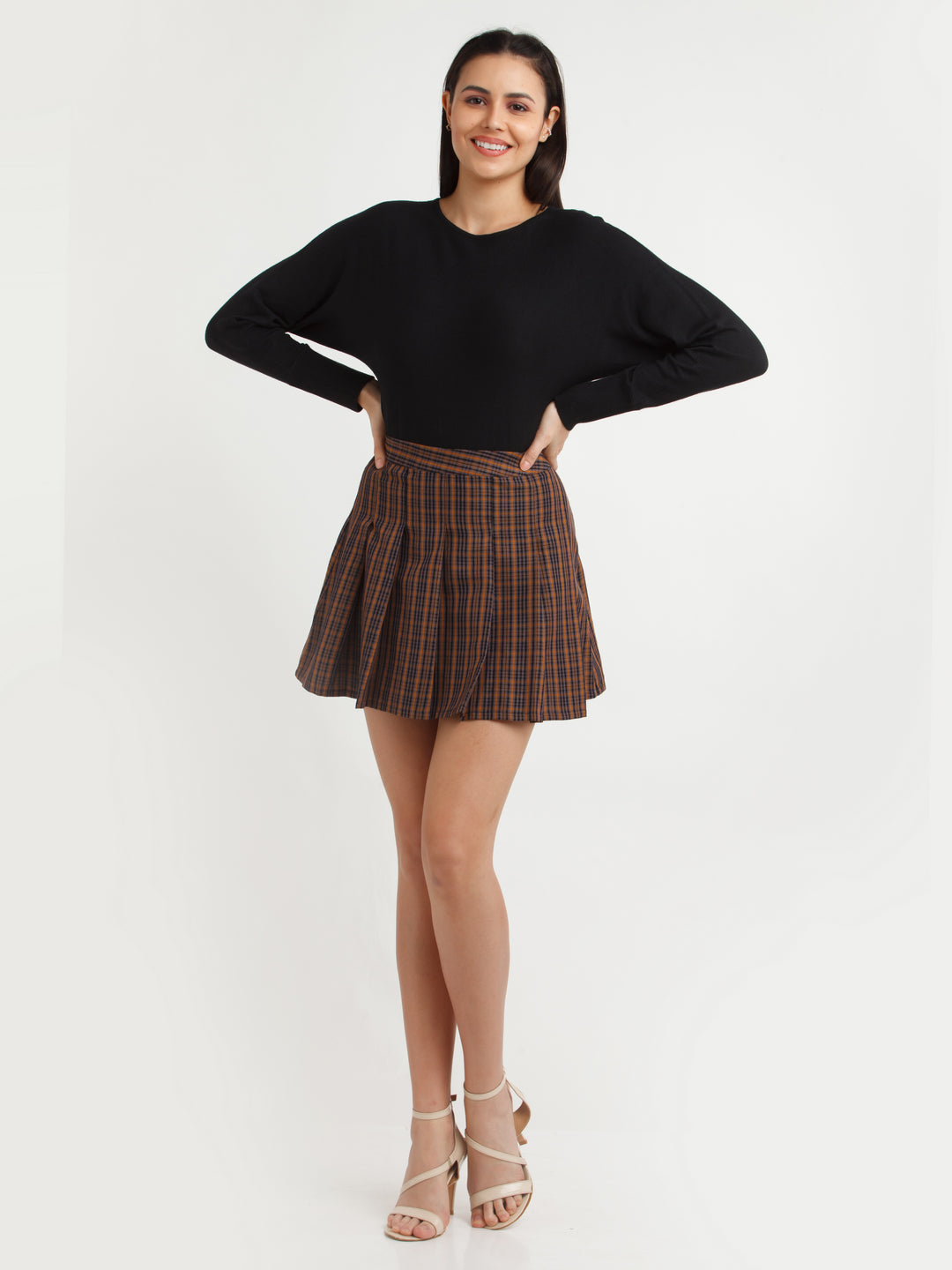 Multi Color Checked Skirt