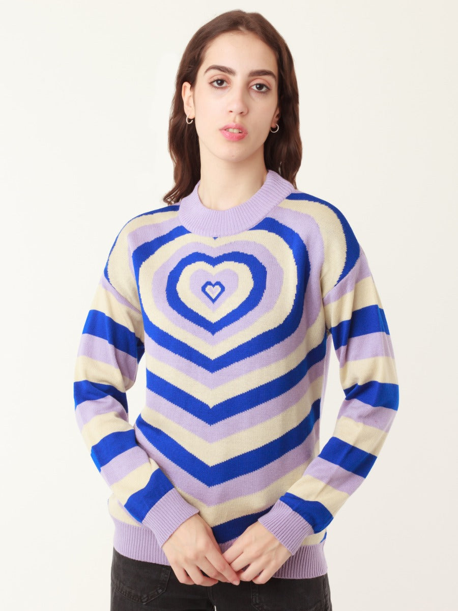 Multicolored Geometric Print Sweater