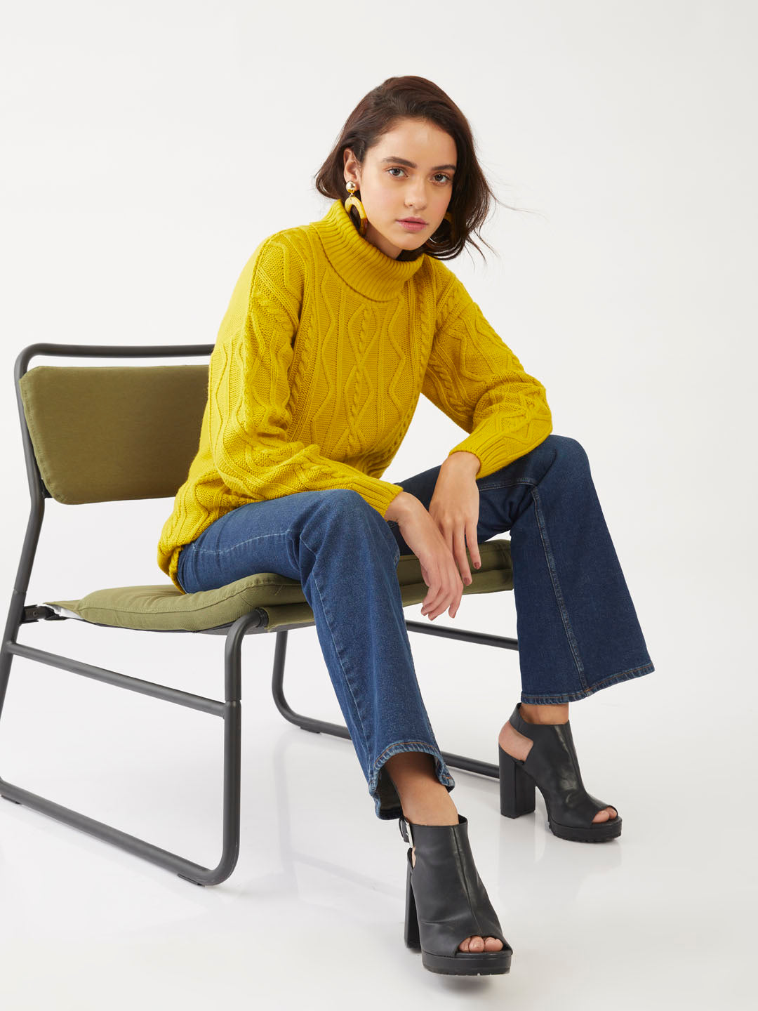 Yellow Solid Sweater