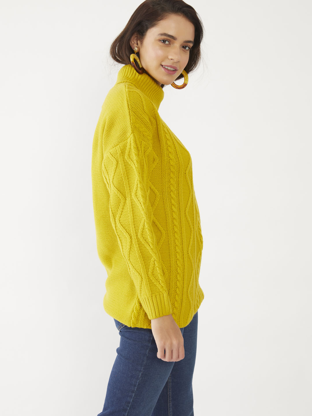 Yellow Solid Sweater