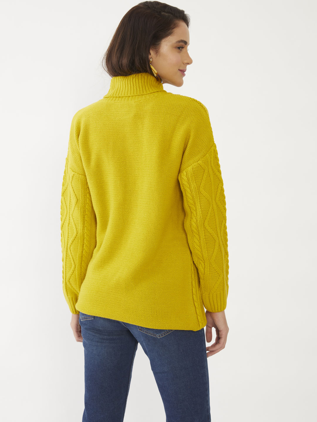 Yellow Solid Sweater