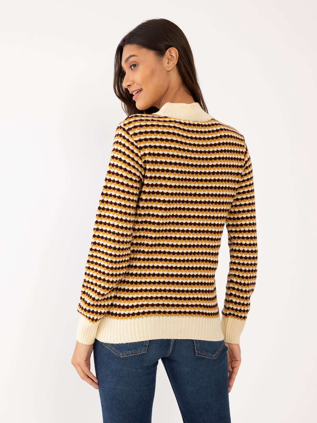 Multicolored Jacquard Sweater For Women