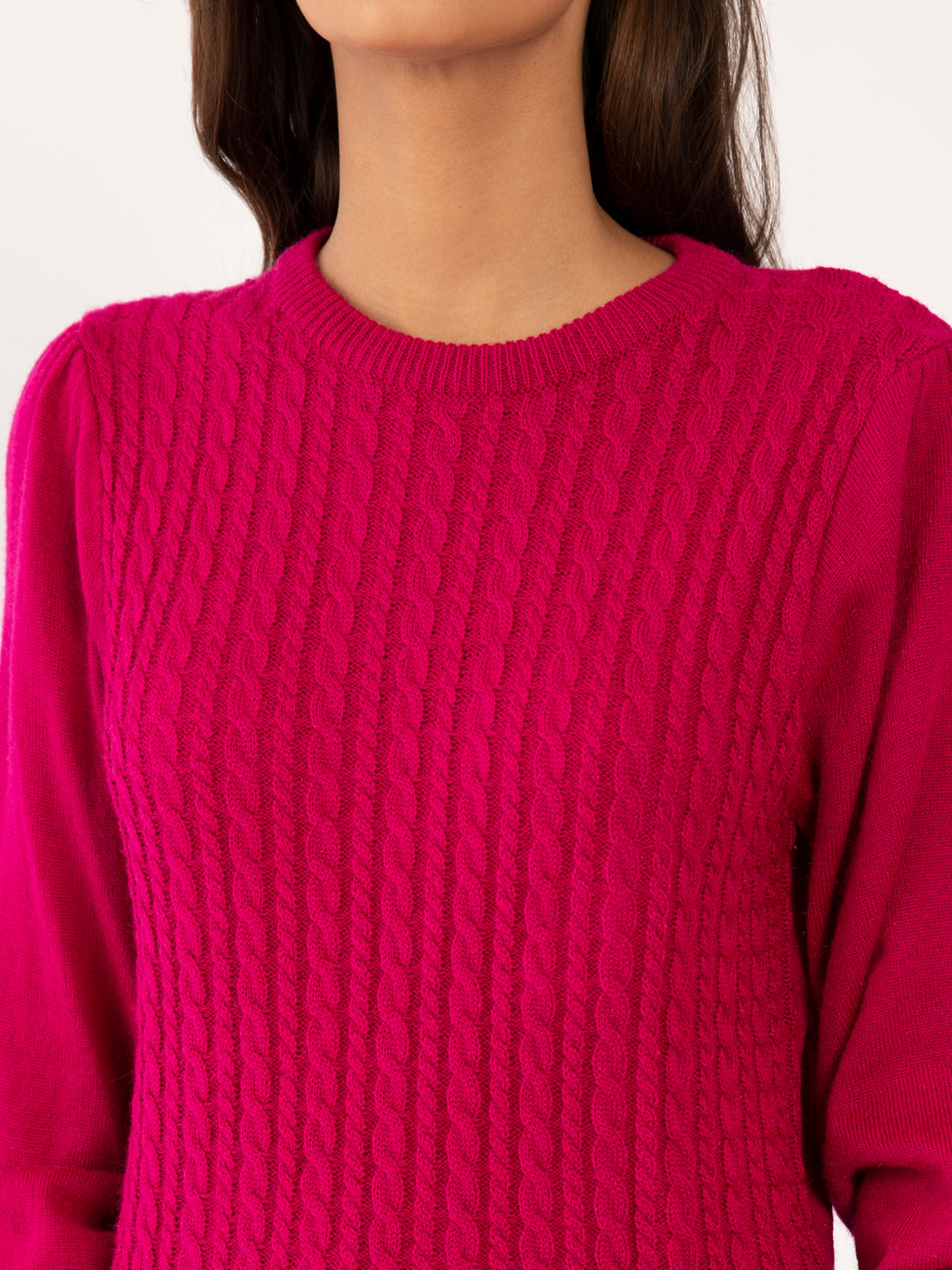 Pink Solid Sweater