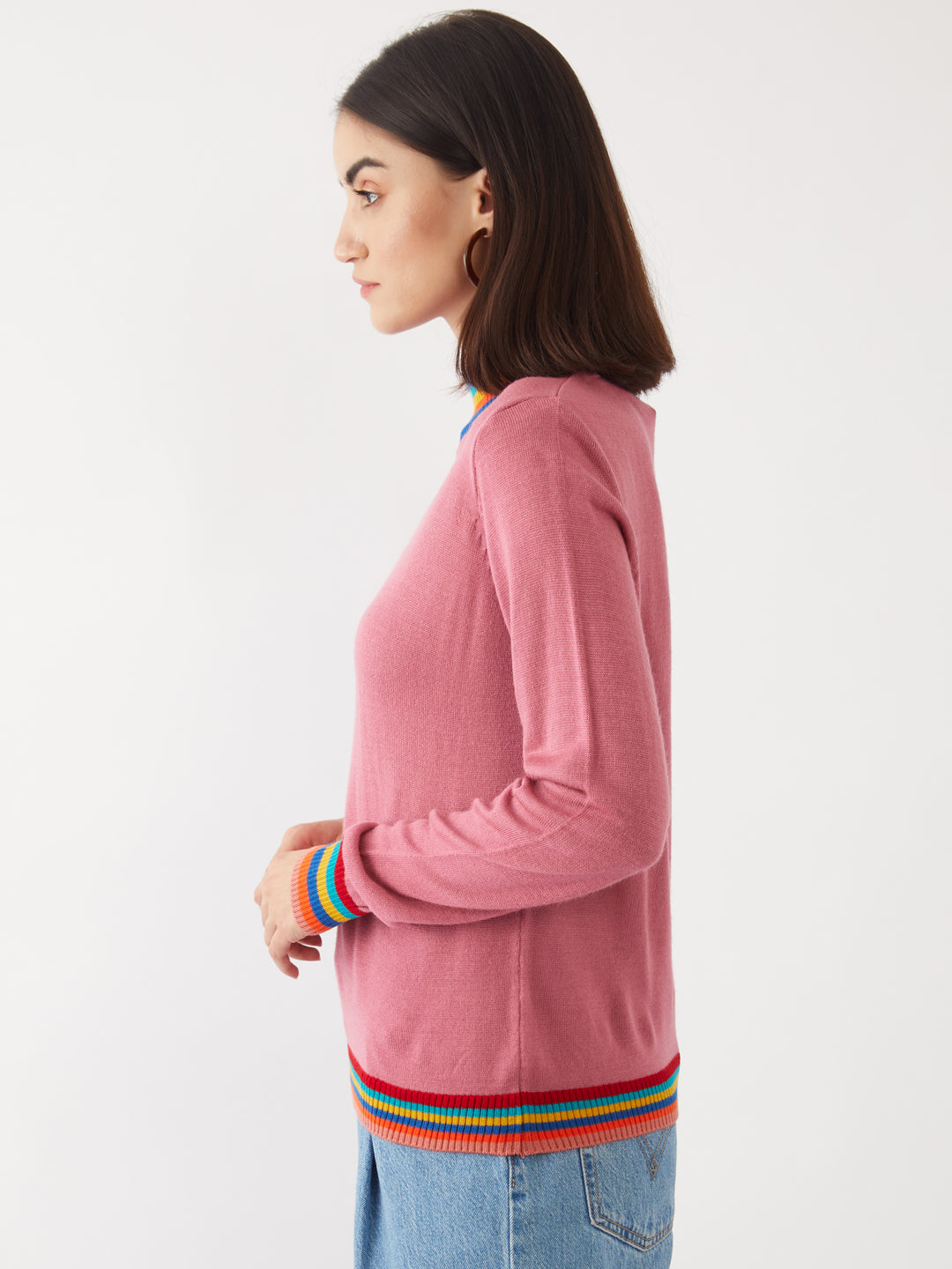 Pink Solid Sweater