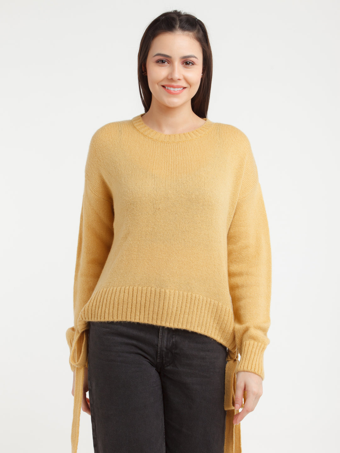 Mustard Solid Sweater