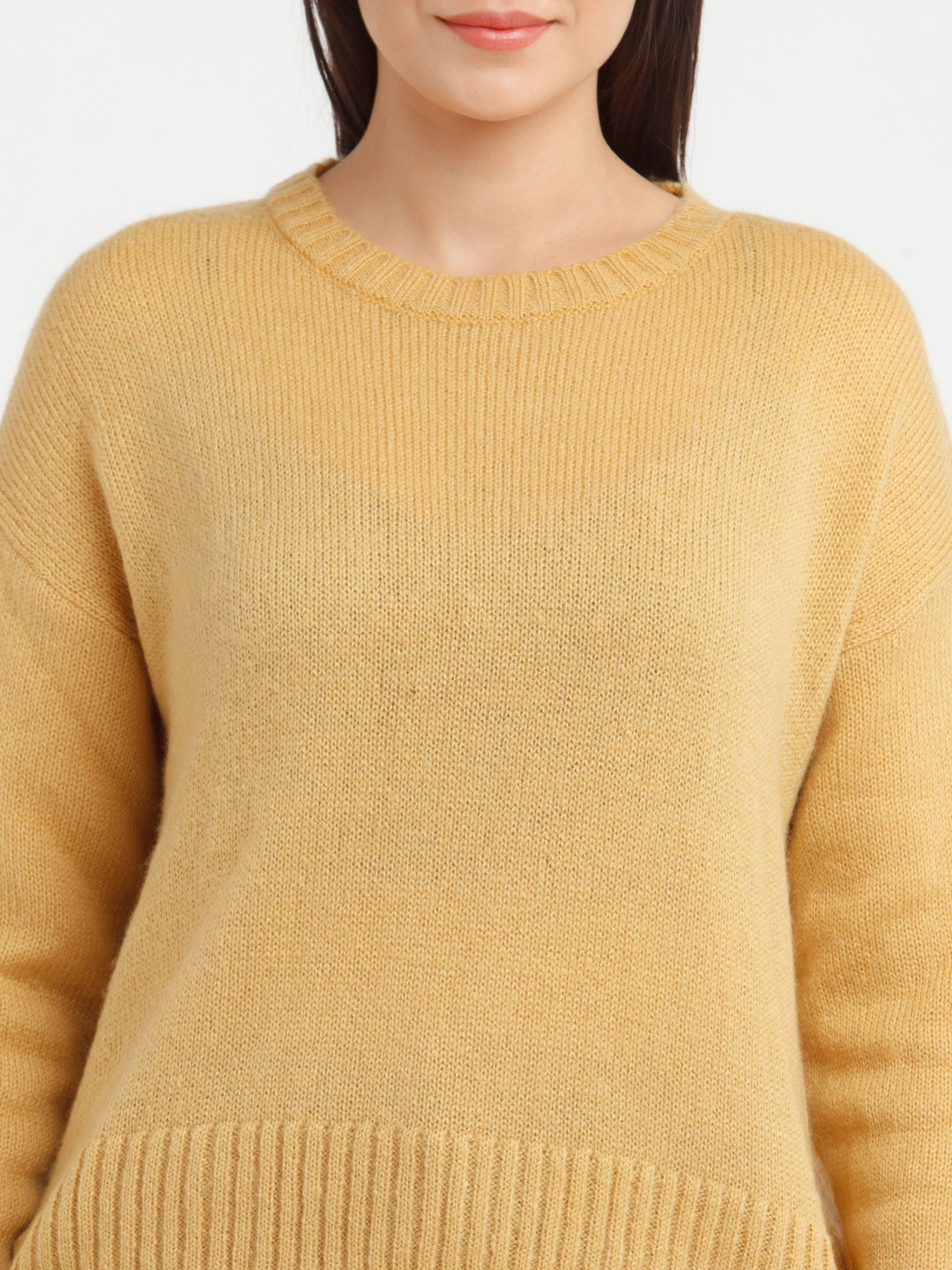 Mustard Solid Sweater