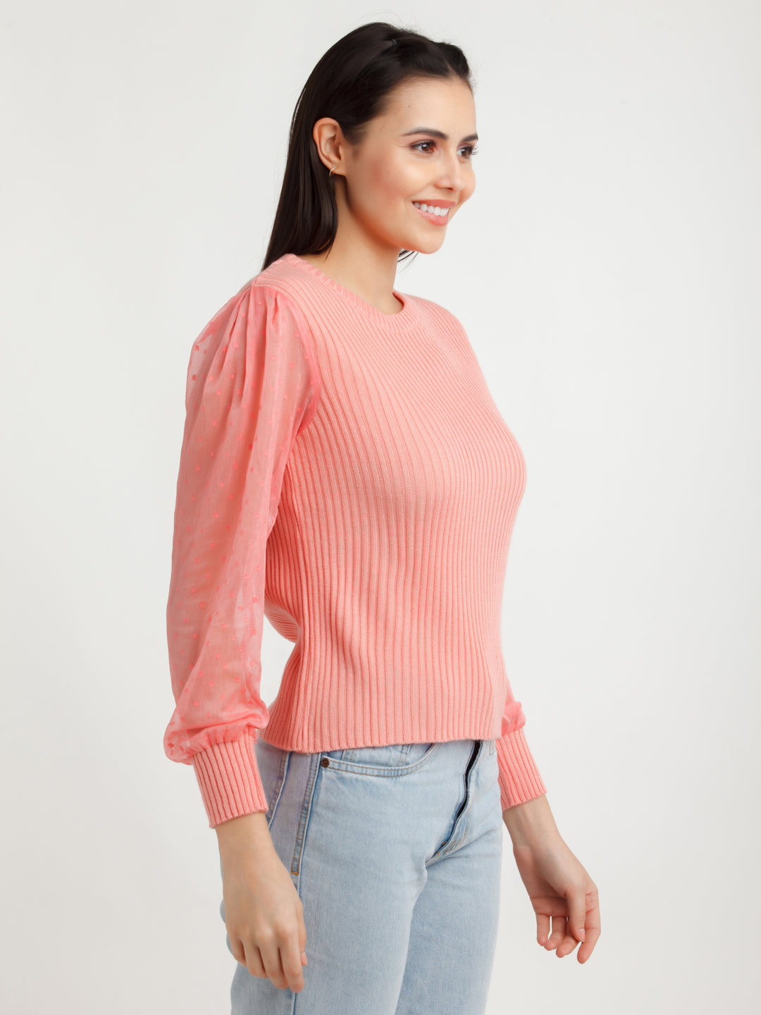 Coral Solid Sweater