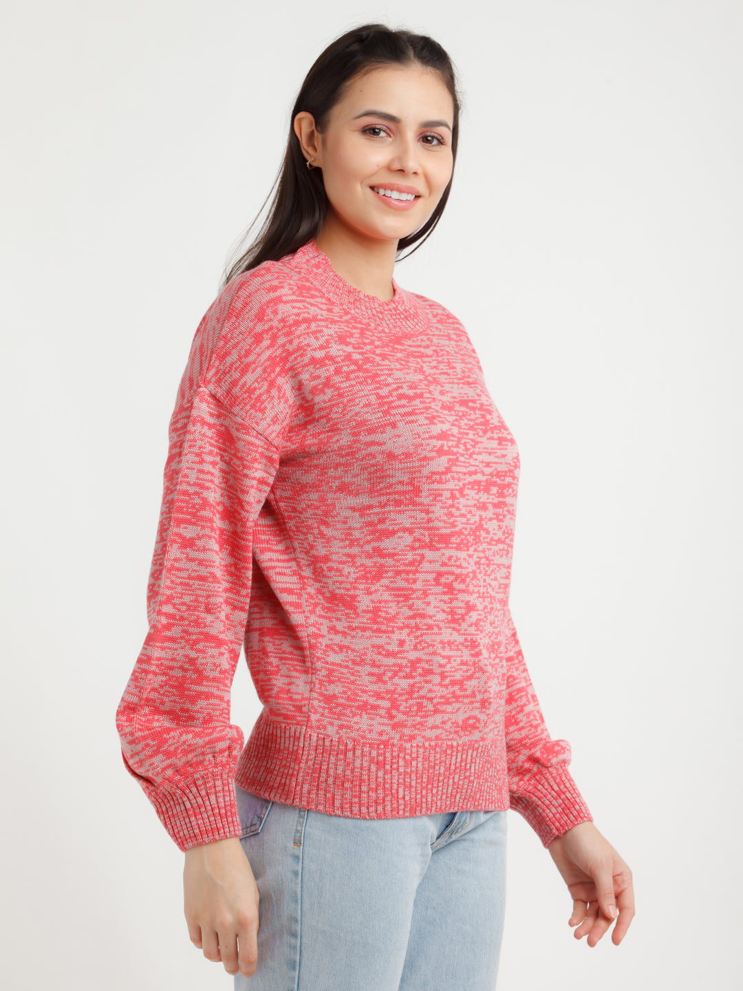 Multi Color Solid Sweater For Women