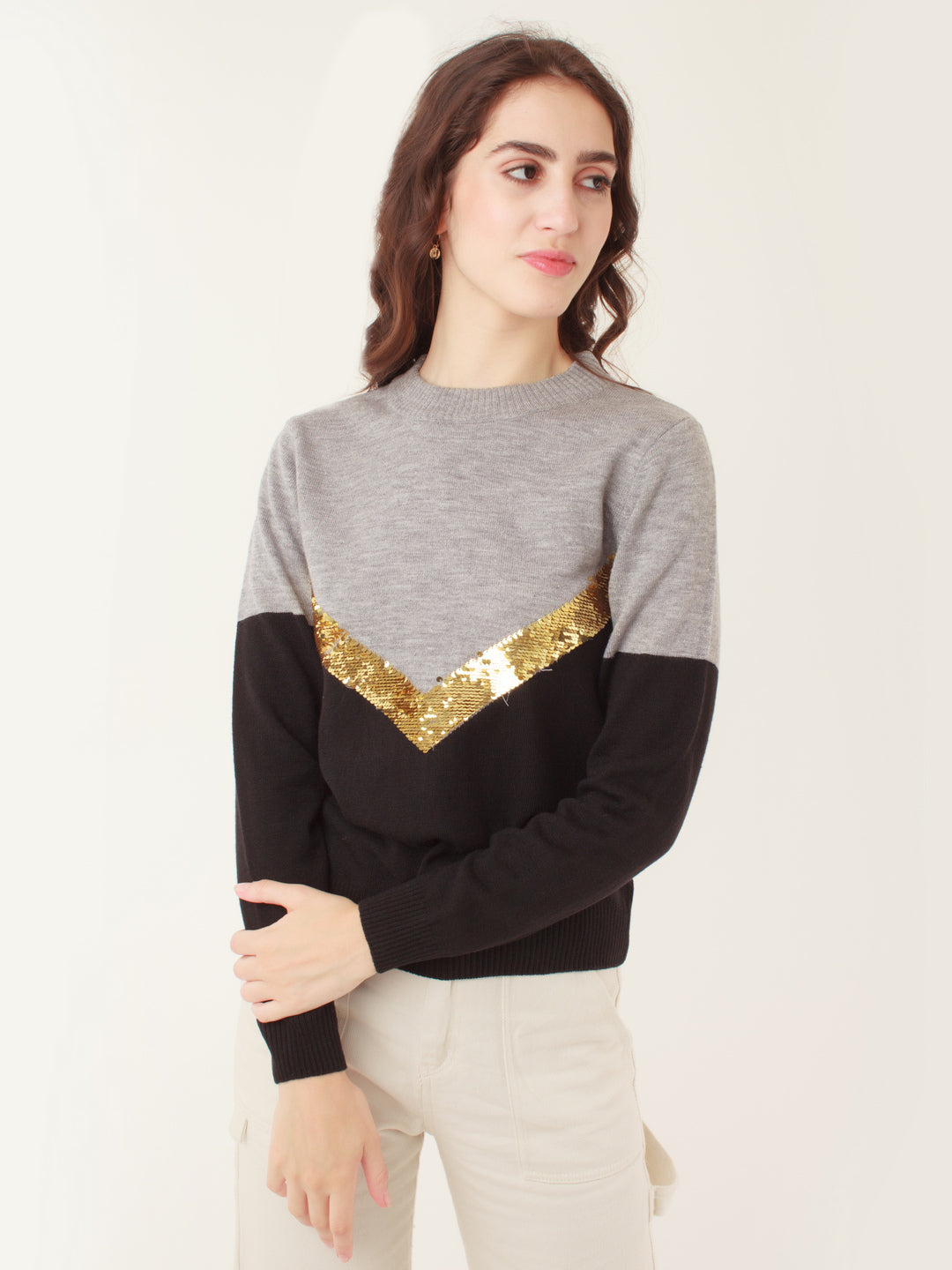 Multicolored Embellished Sweater