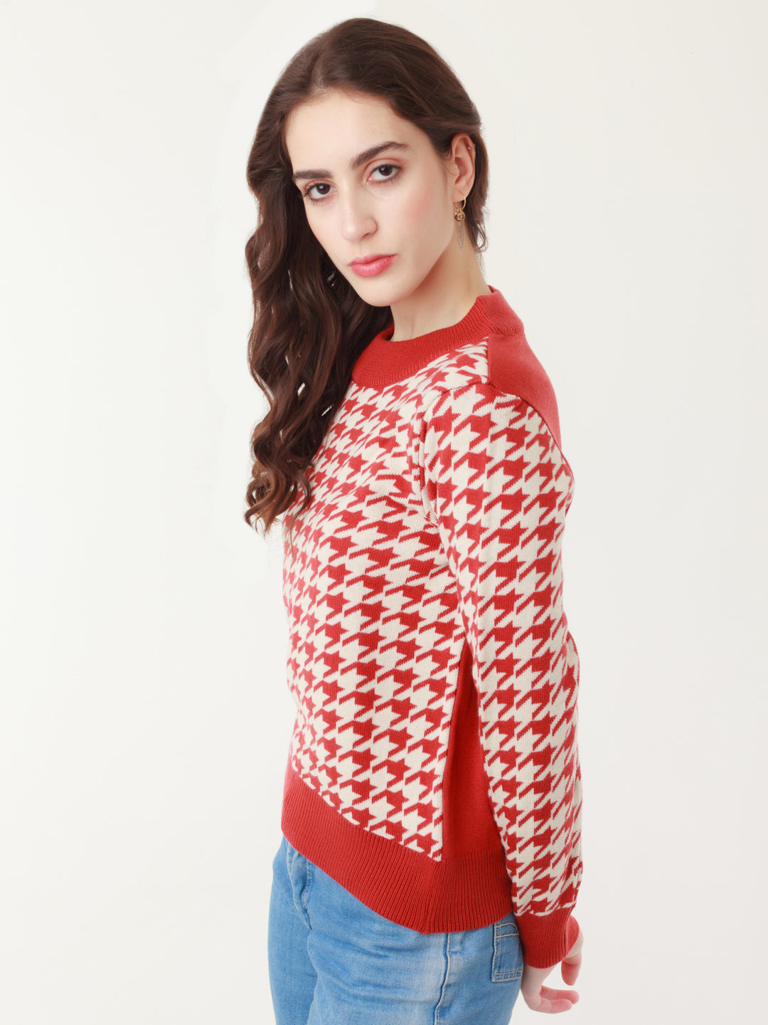 Multicolored Geometric Print Sweater