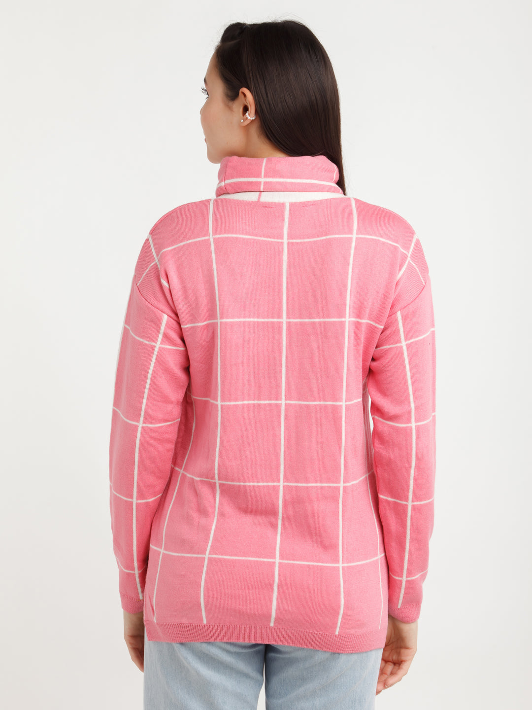 Pink Checked Sweater