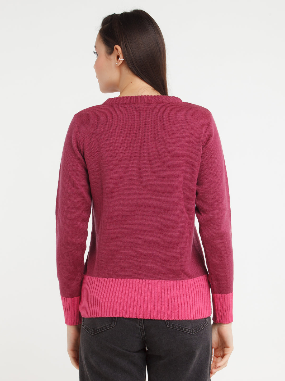 Purple Colorblock Sweater