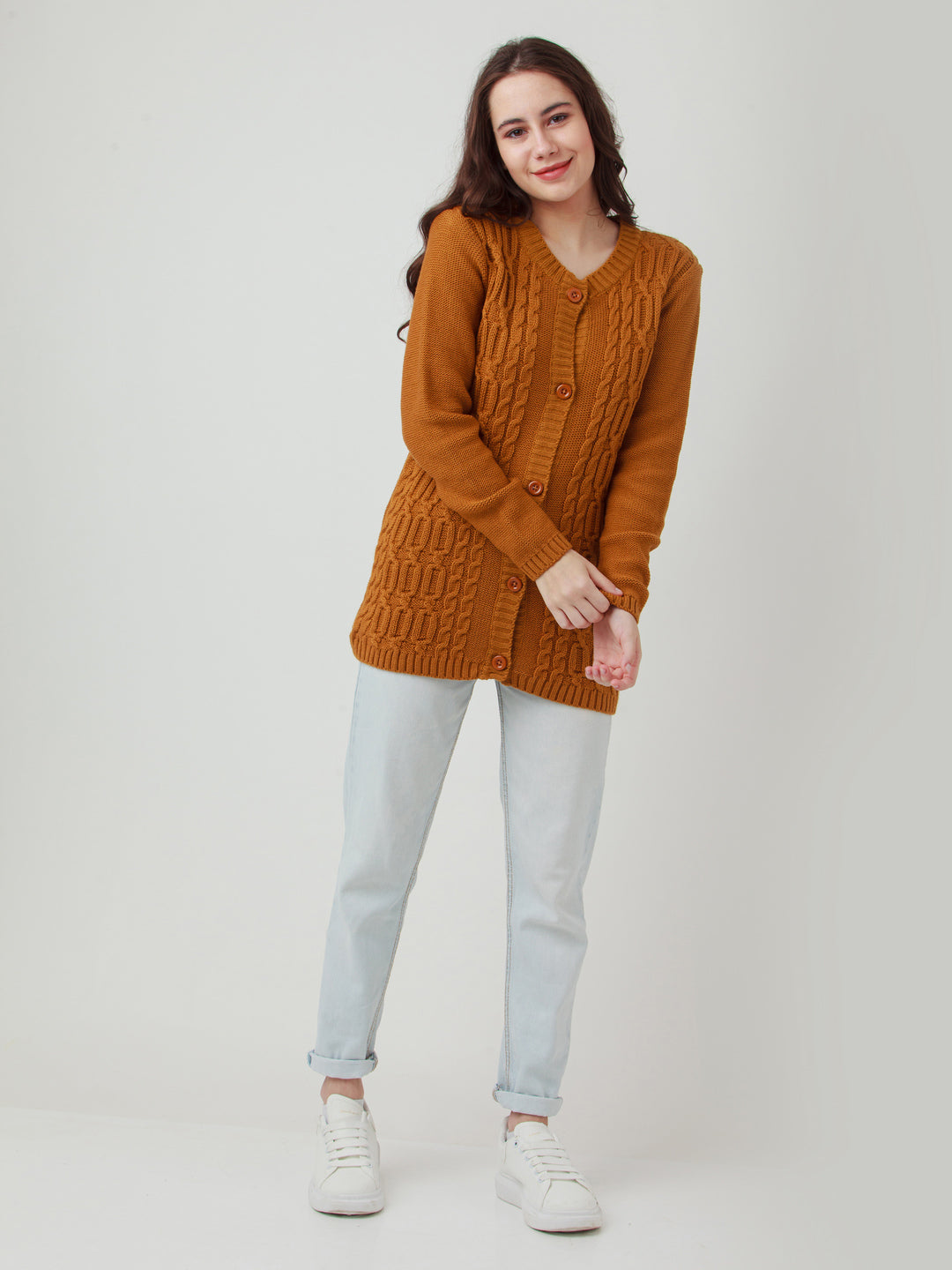 Mustard Solid Straight Sweater