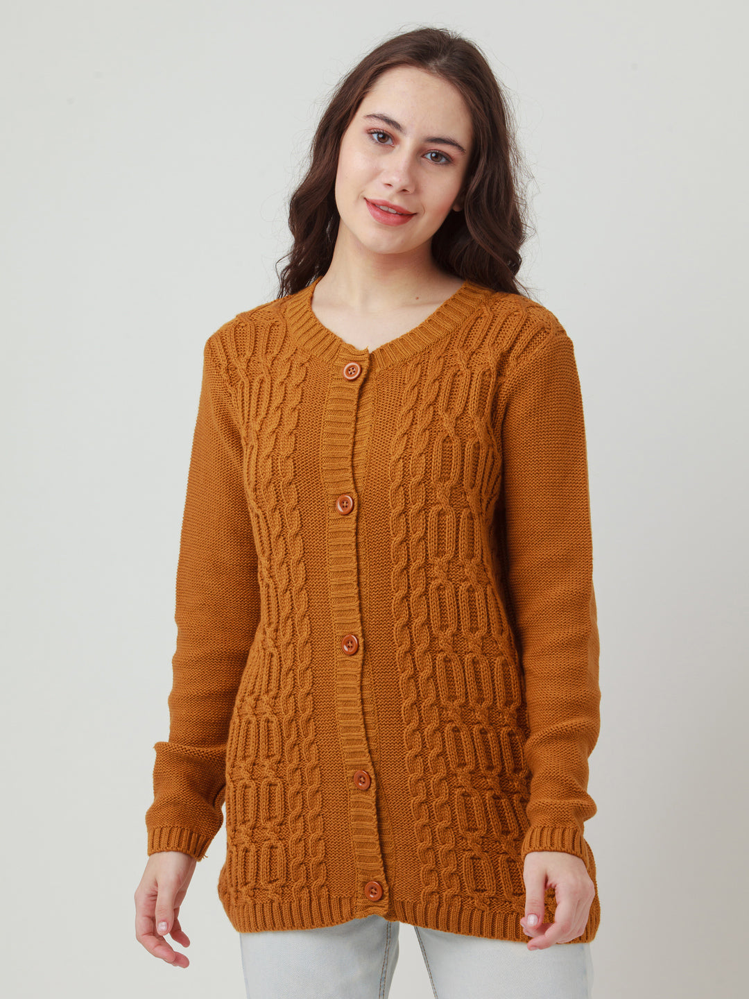 Mustard Solid Straight Sweater