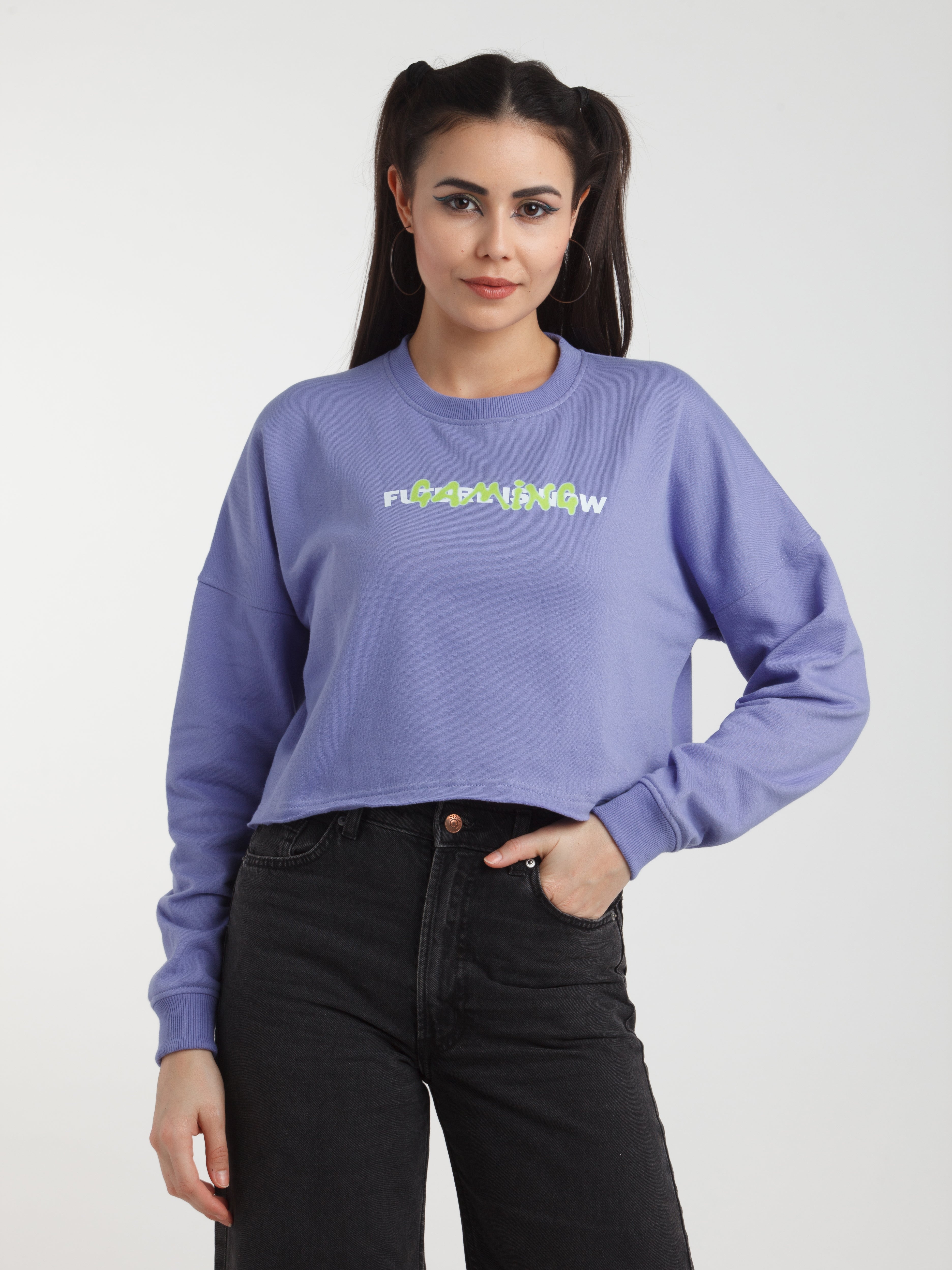 Lavender Printed Sweatshirt