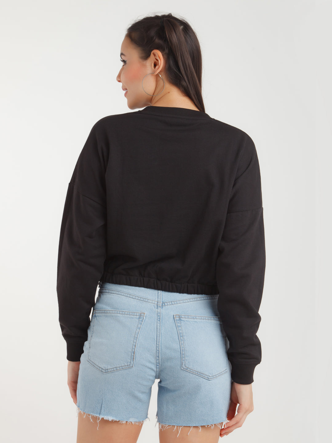 Black Printed Sweatshirt