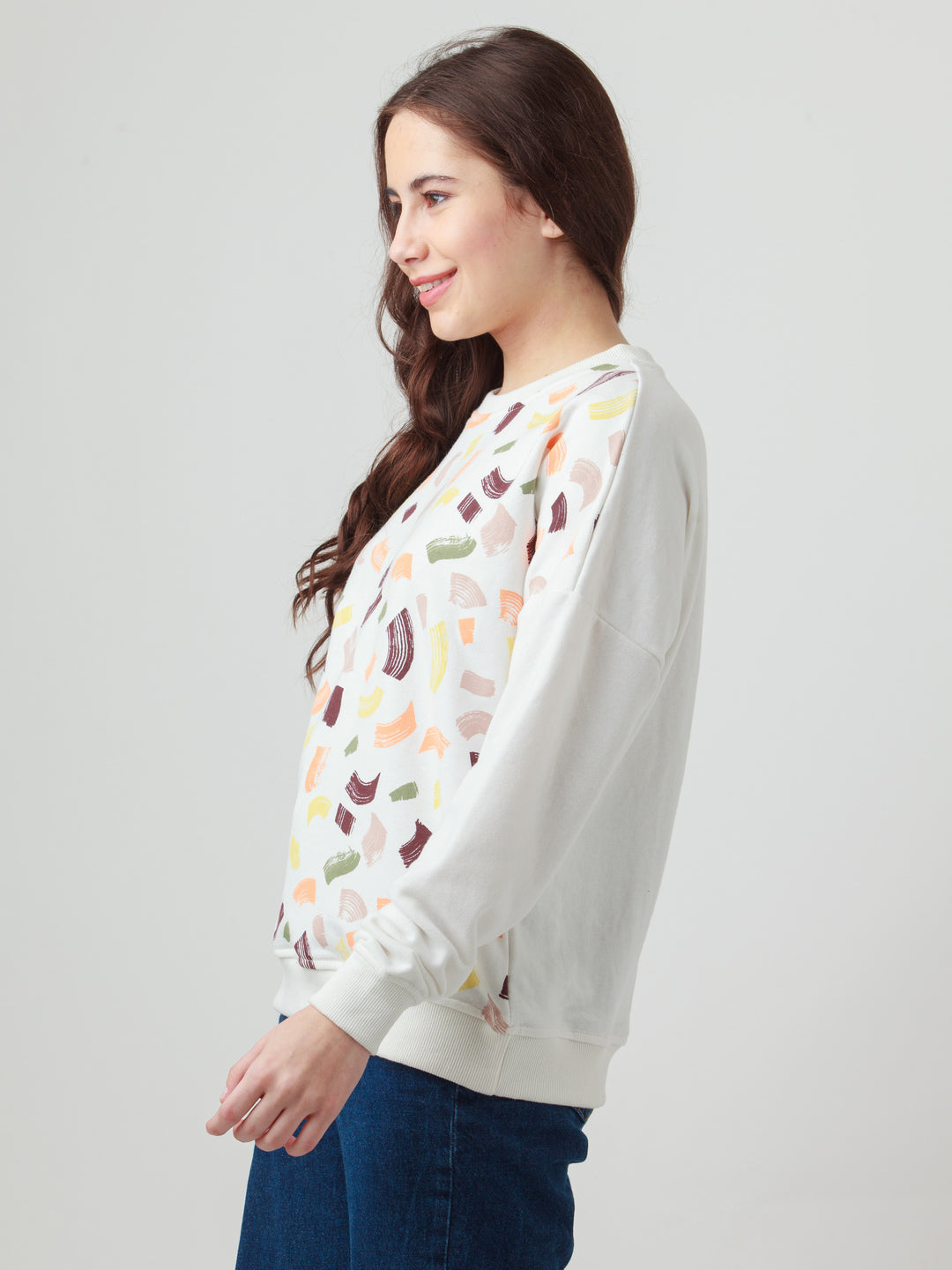 Multicolor Printed Sweatshirt For Women
