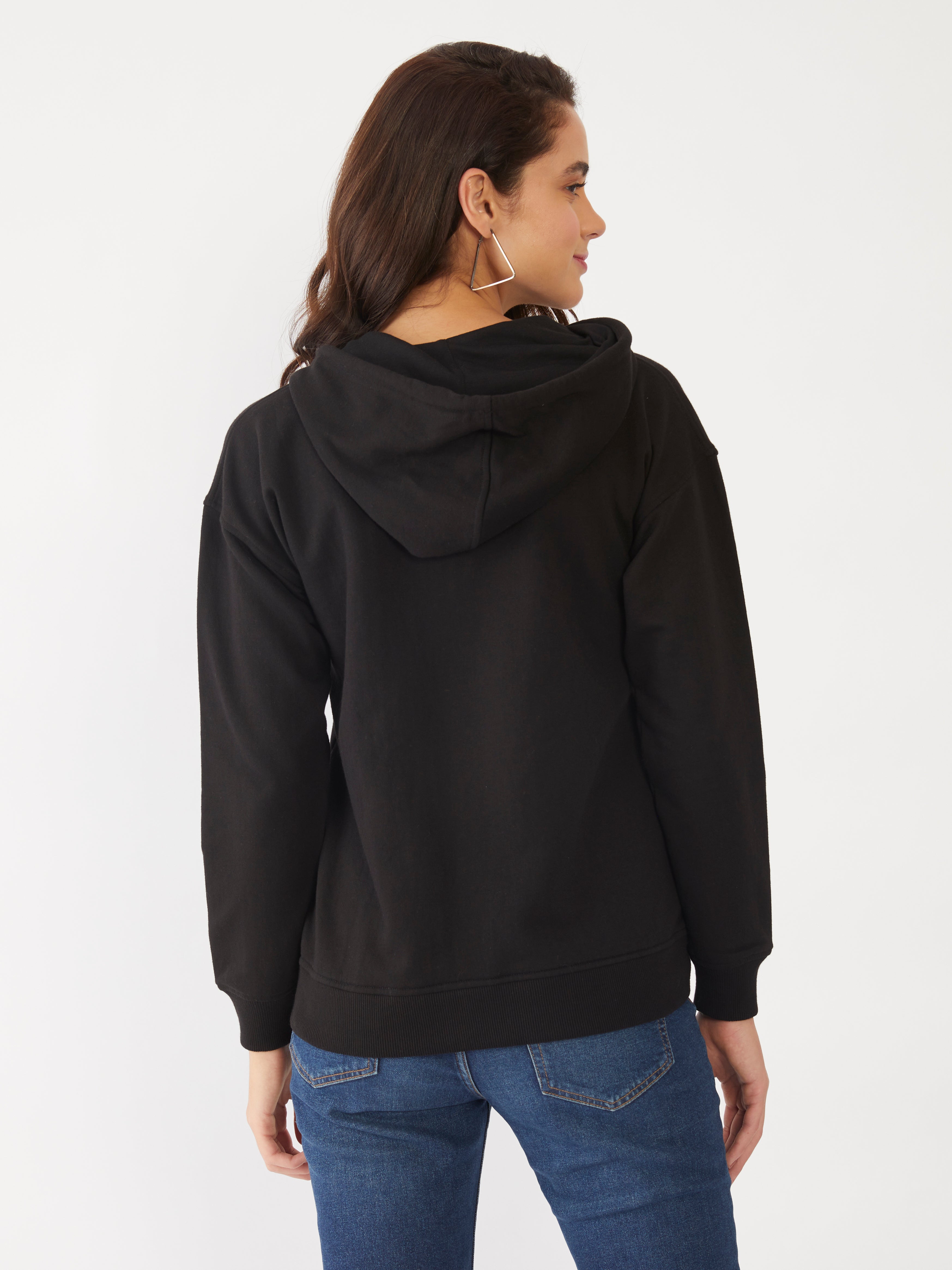 Black Printed Sweatshirt