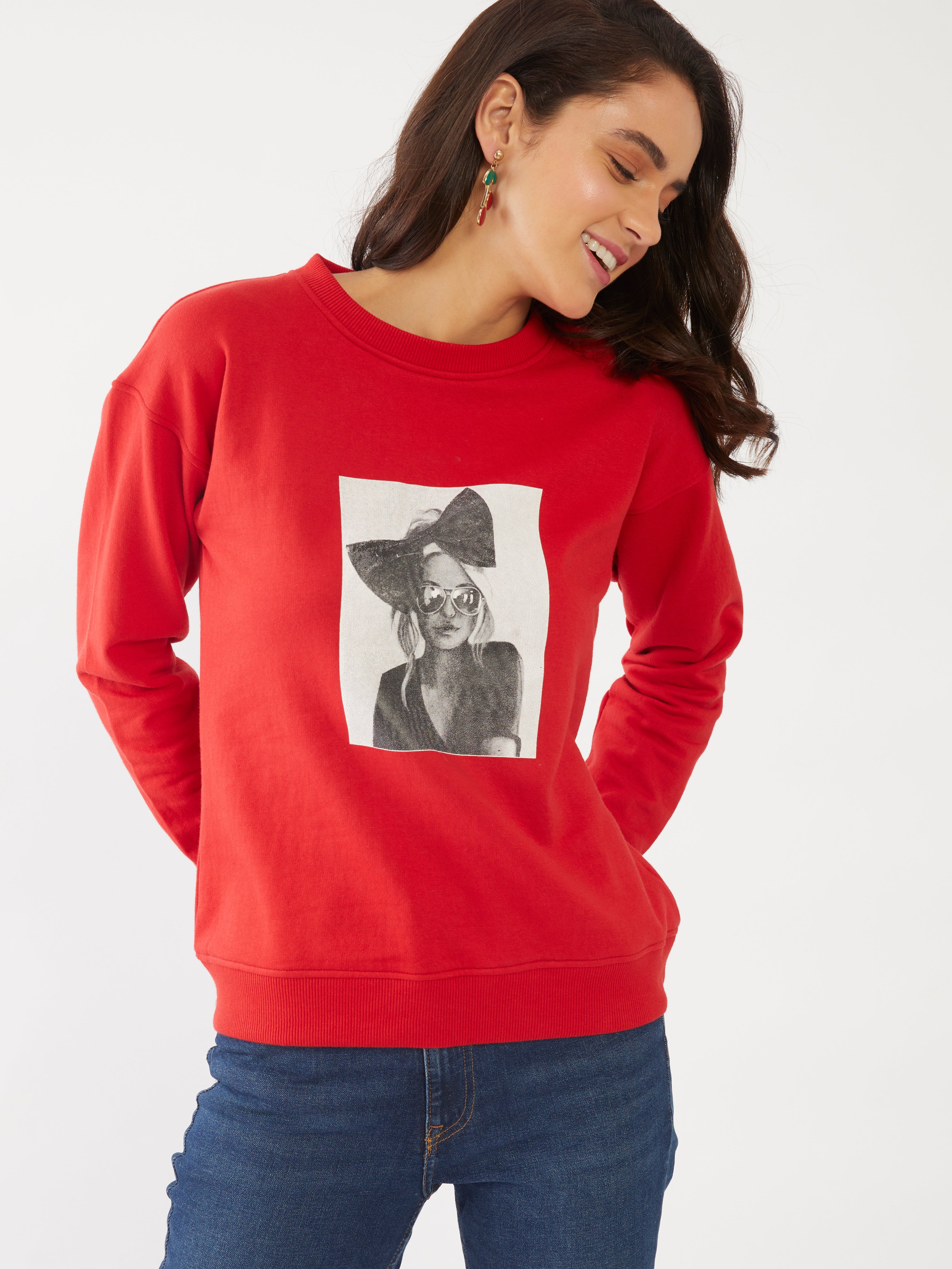 Red Solid Sweatshirt