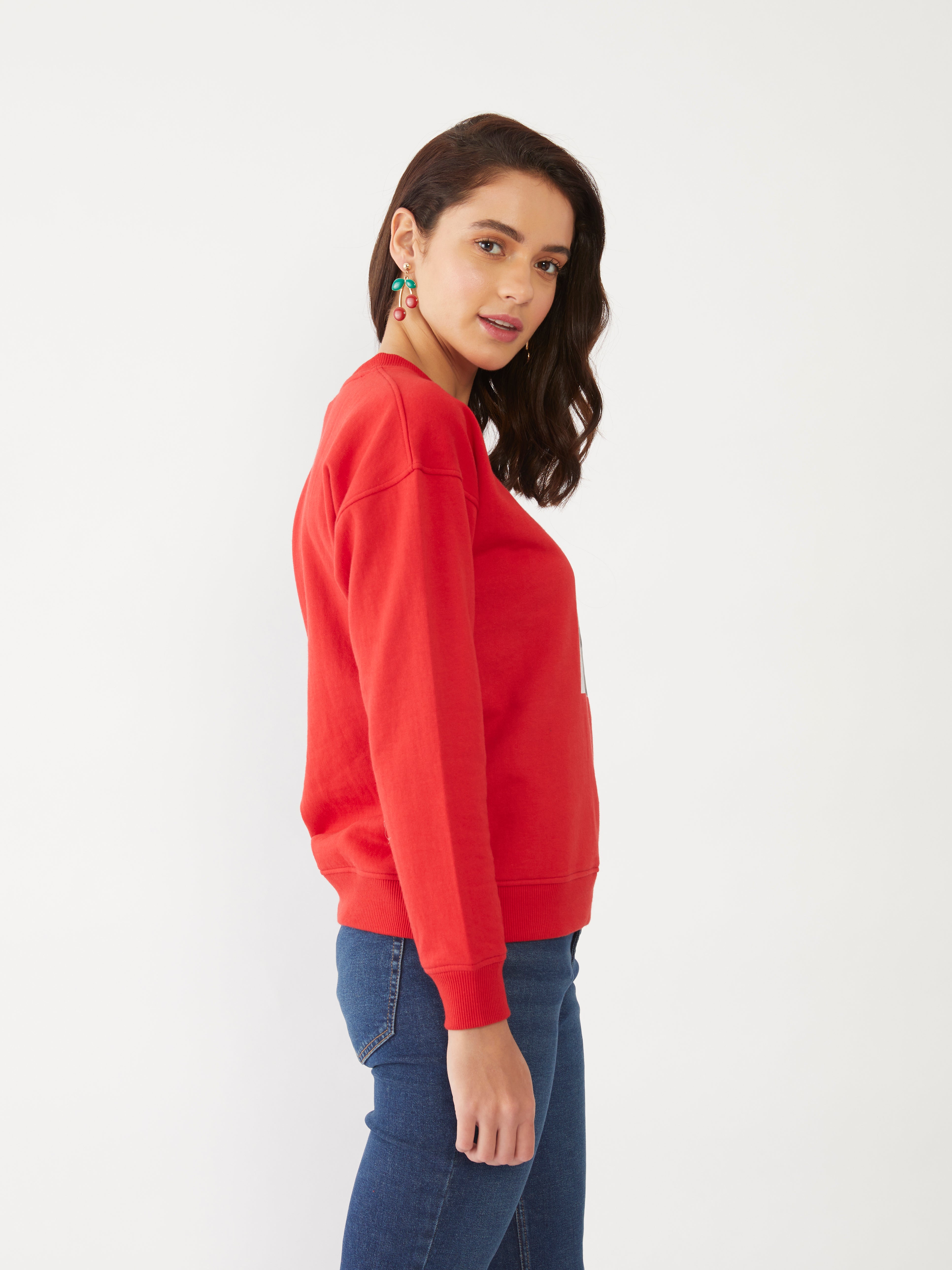 Red Solid Sweatshirt