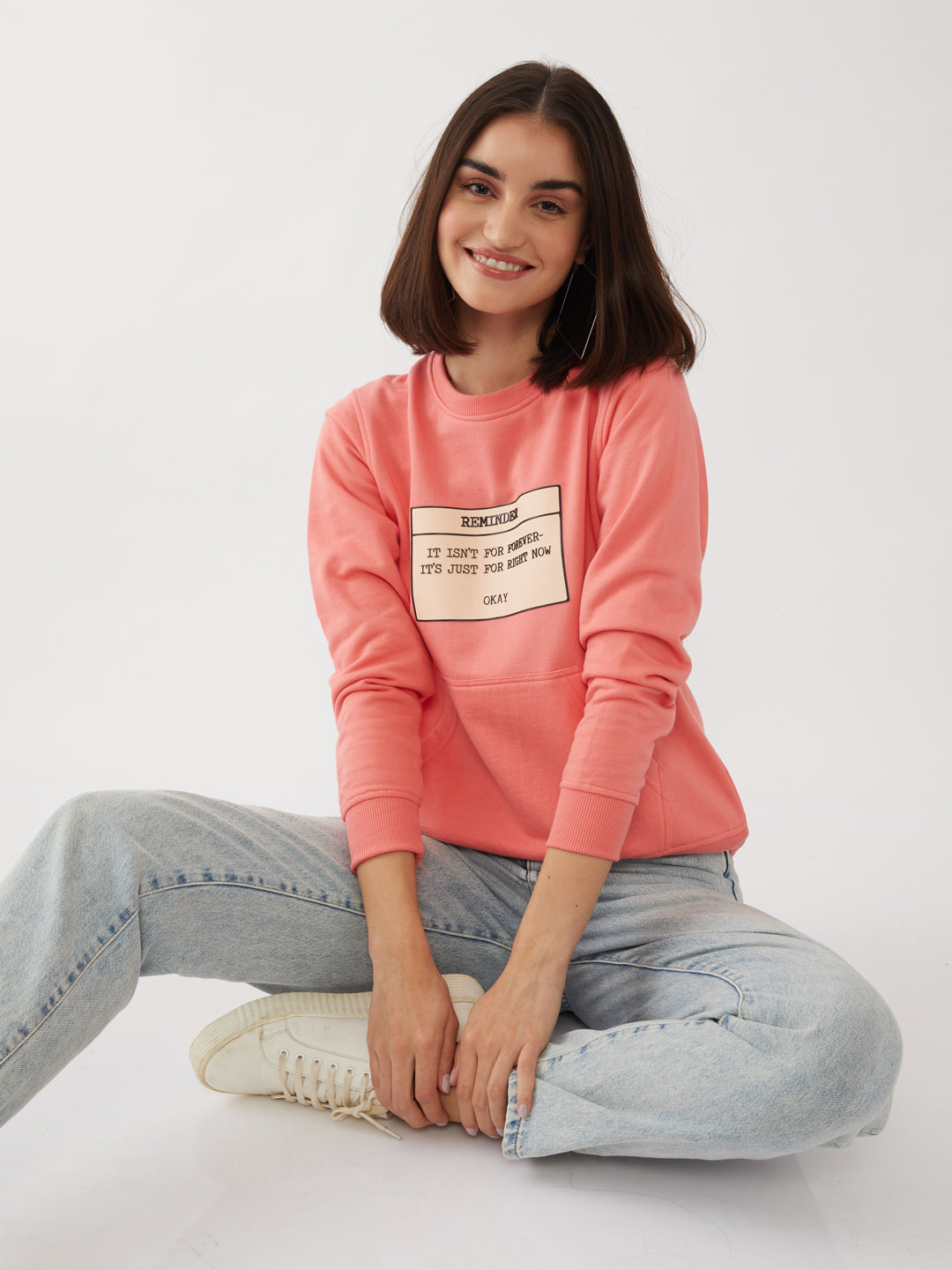 Pink Printed Sweatshirt