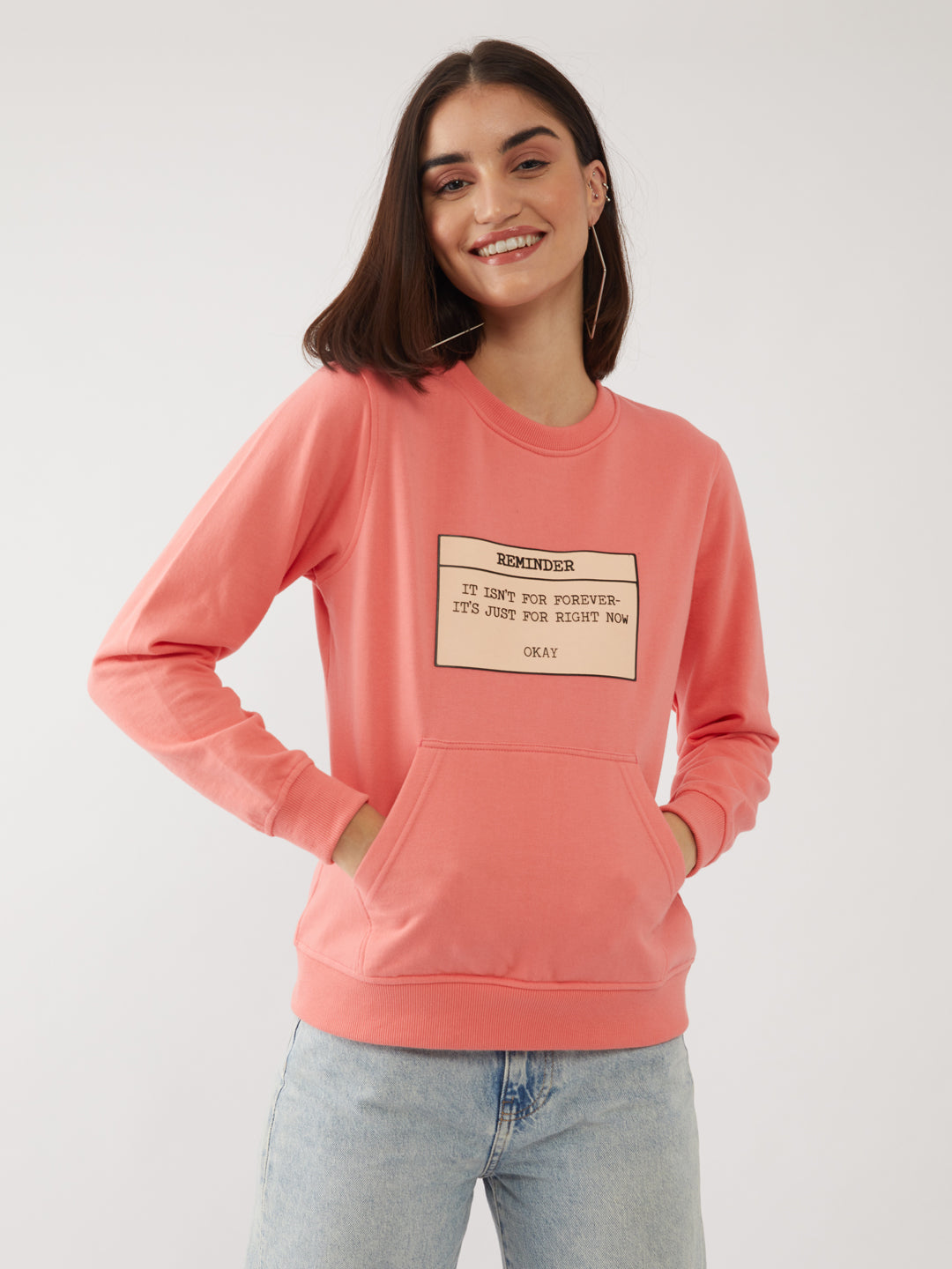 Pink Printed Sweatshirt