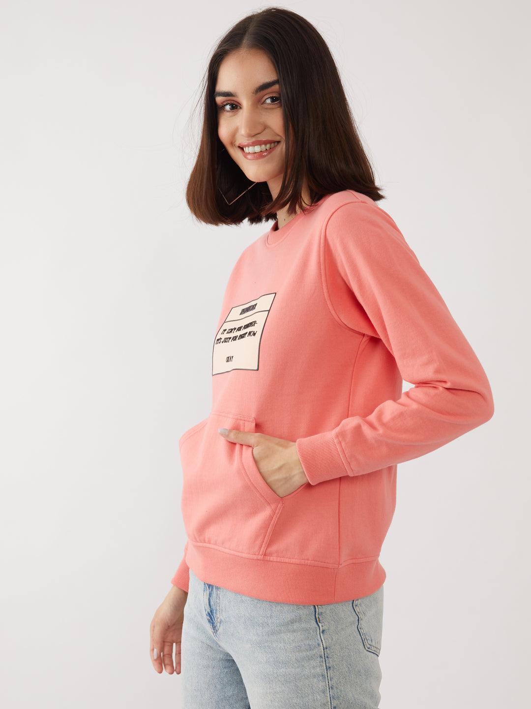 Pink Printed Sweatshirt