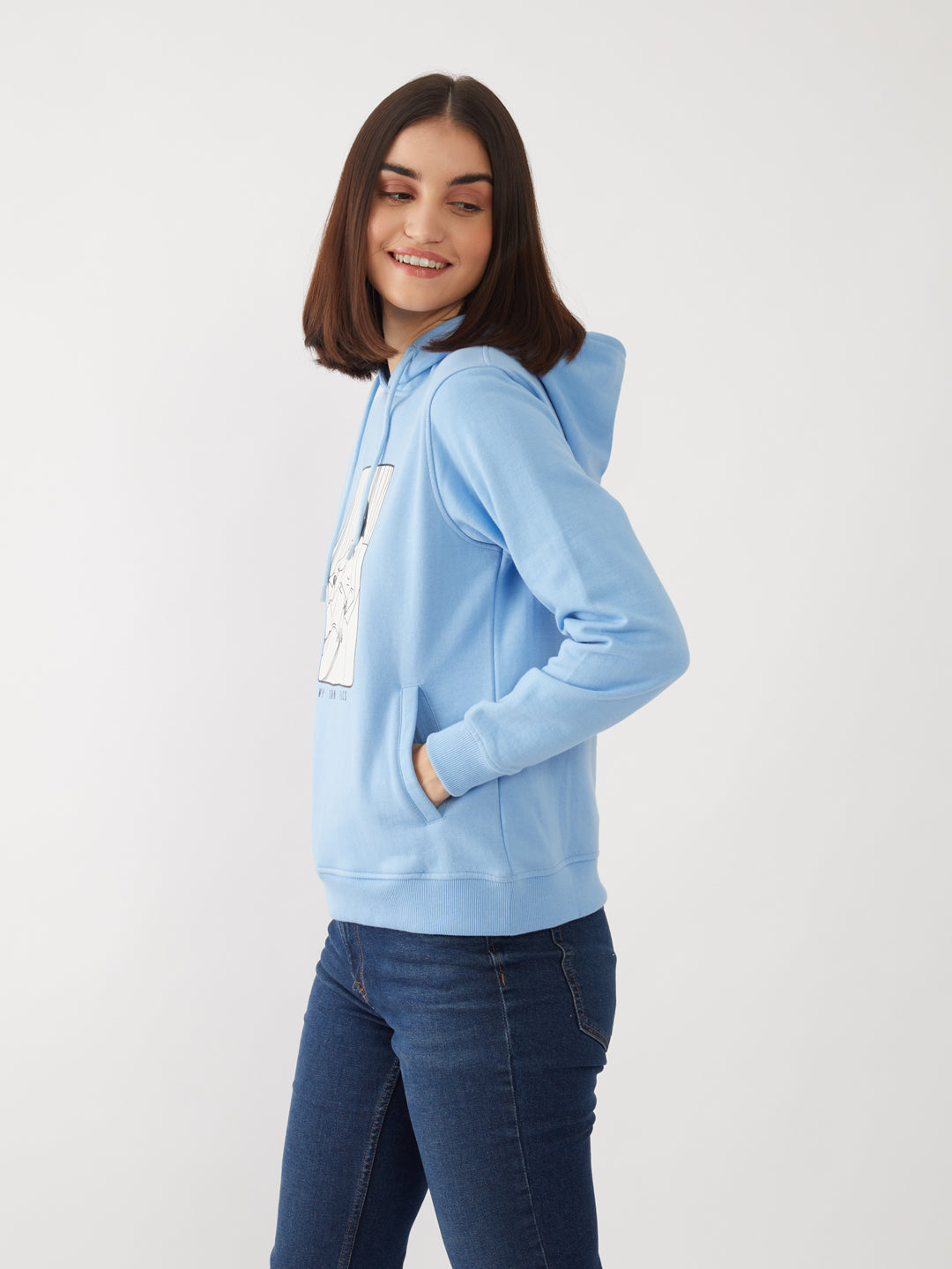 Blue Printed Sweatshirt