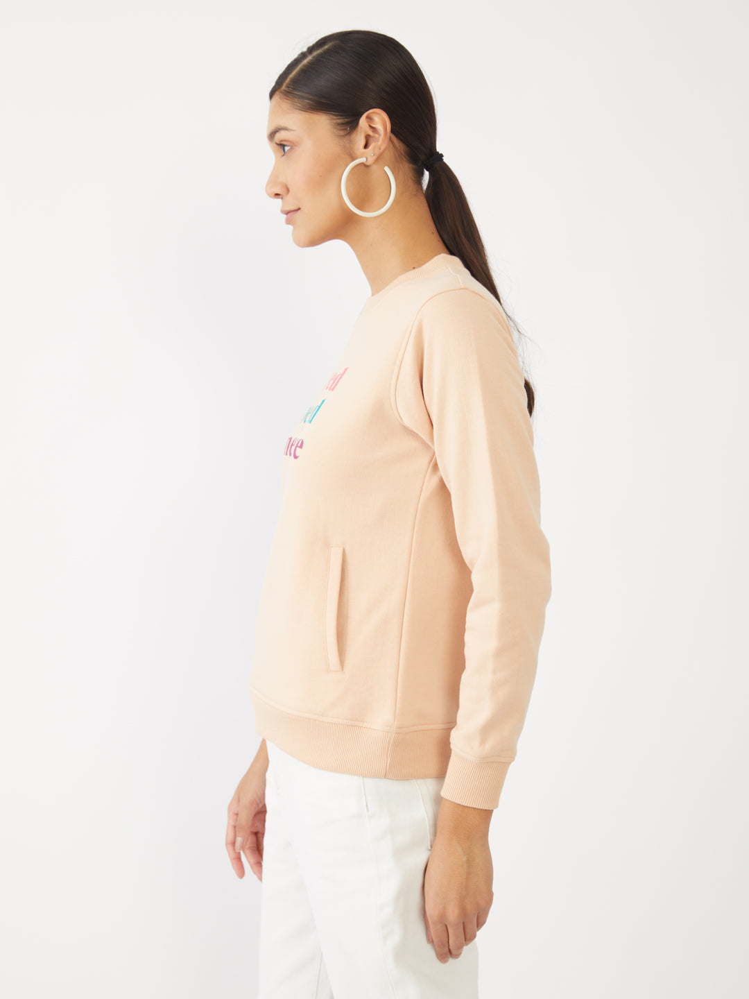 Peach Embroidered Sweatshirt