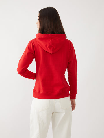 Red Solid Sweatshirt For Women