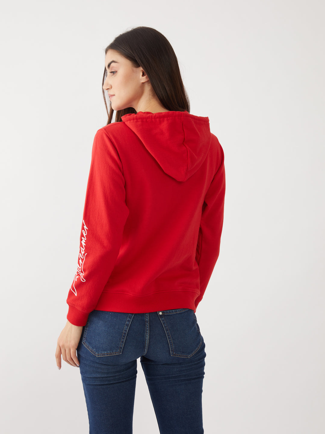 Red Printed Sweatshirt For Women