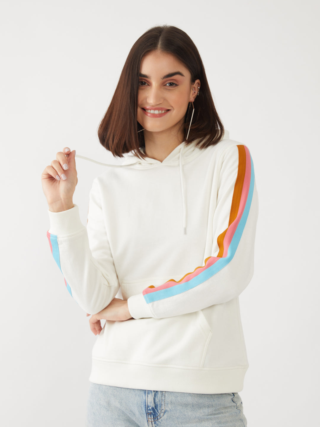 White Printed Sweatshirt For Women