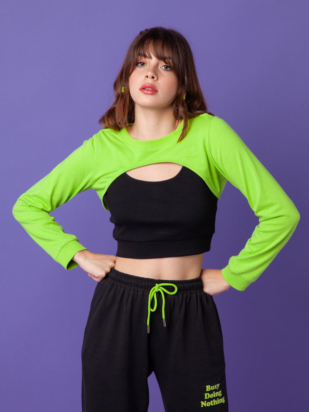 Green Solid Layered Top