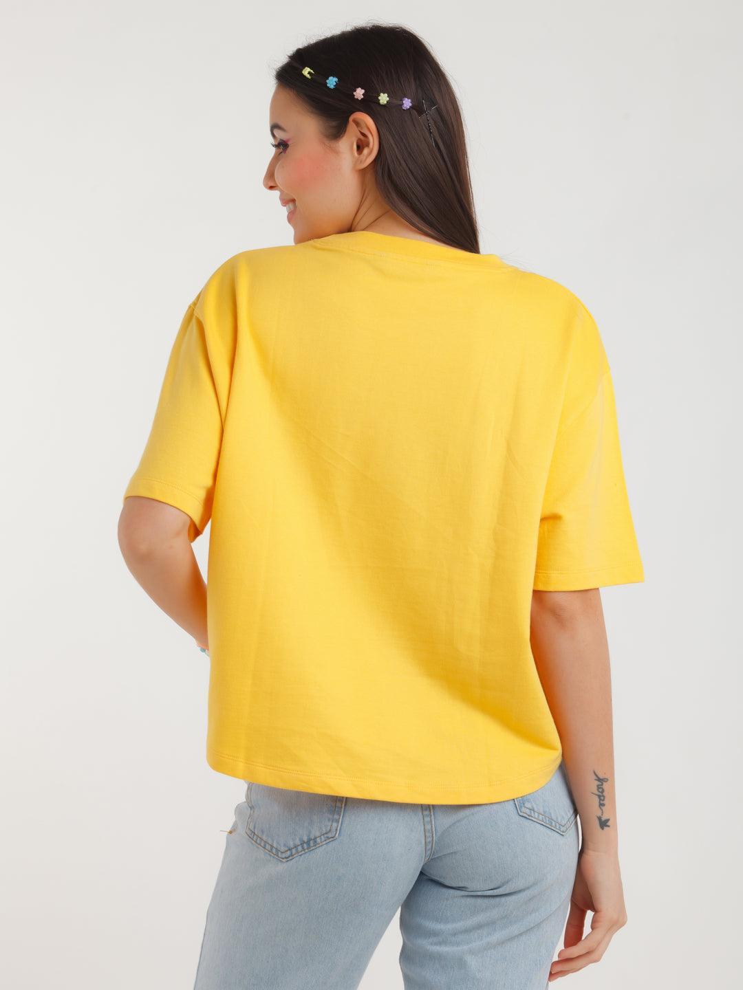 Yellow Embroidered Top