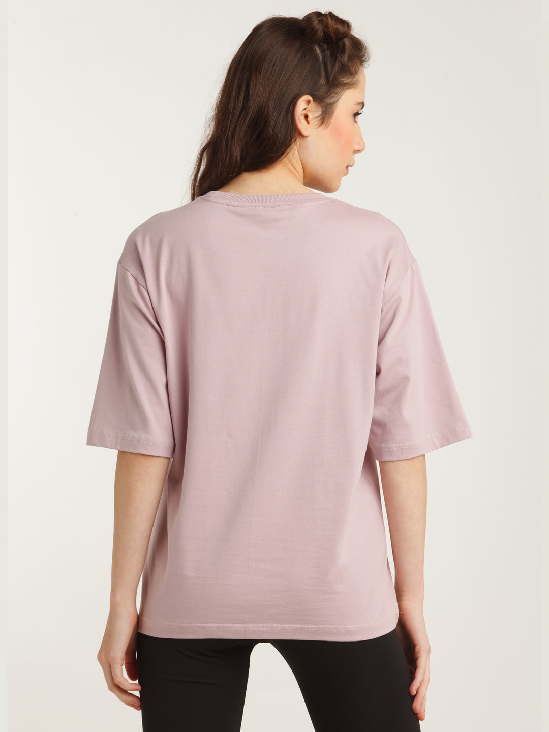 Purple Solid Oversized T-Shirt