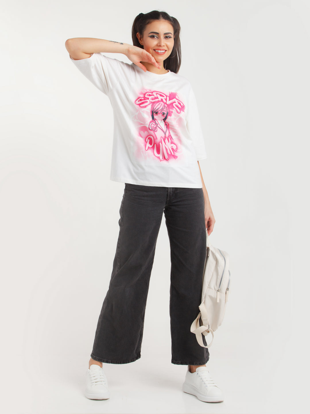 White Printed T-Shirt For Women