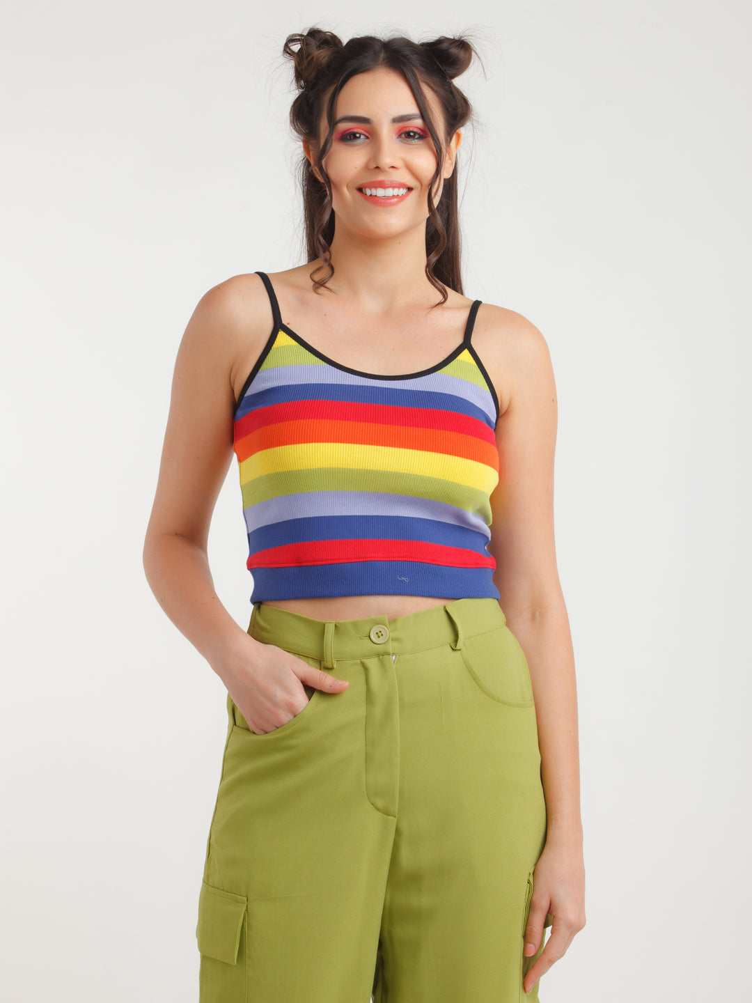 Multi Color Striped Top For Women