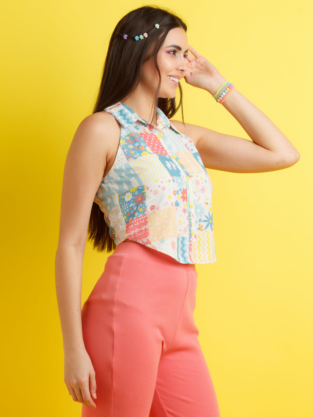 Multicolor Printed Straight Top