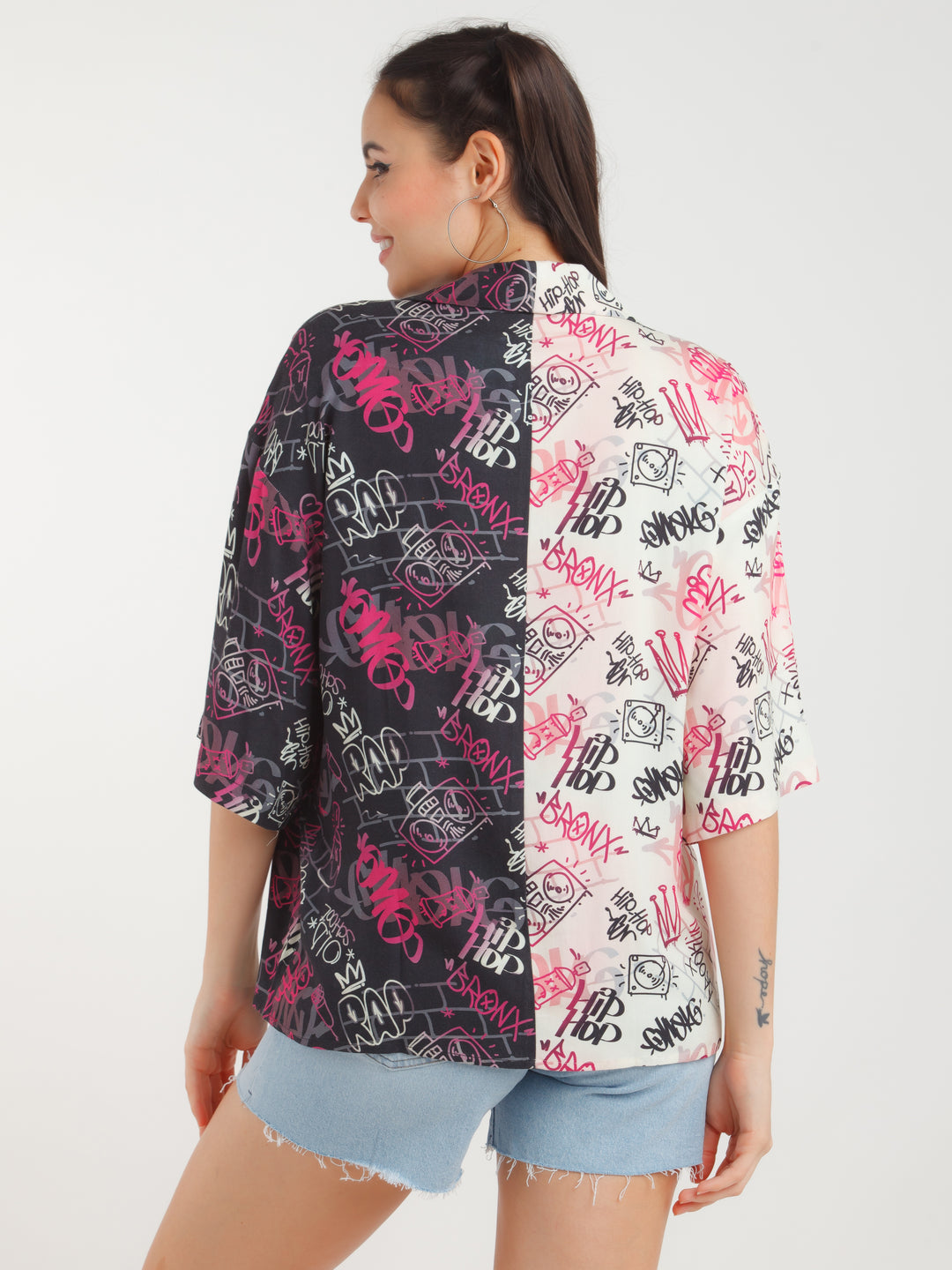Multicolor Printed Straight Shirt For Women