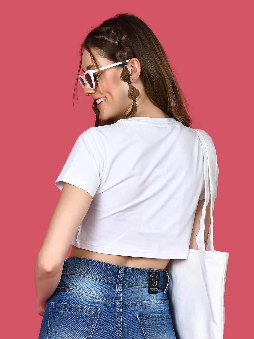 White Embroidered Crop Crop Top