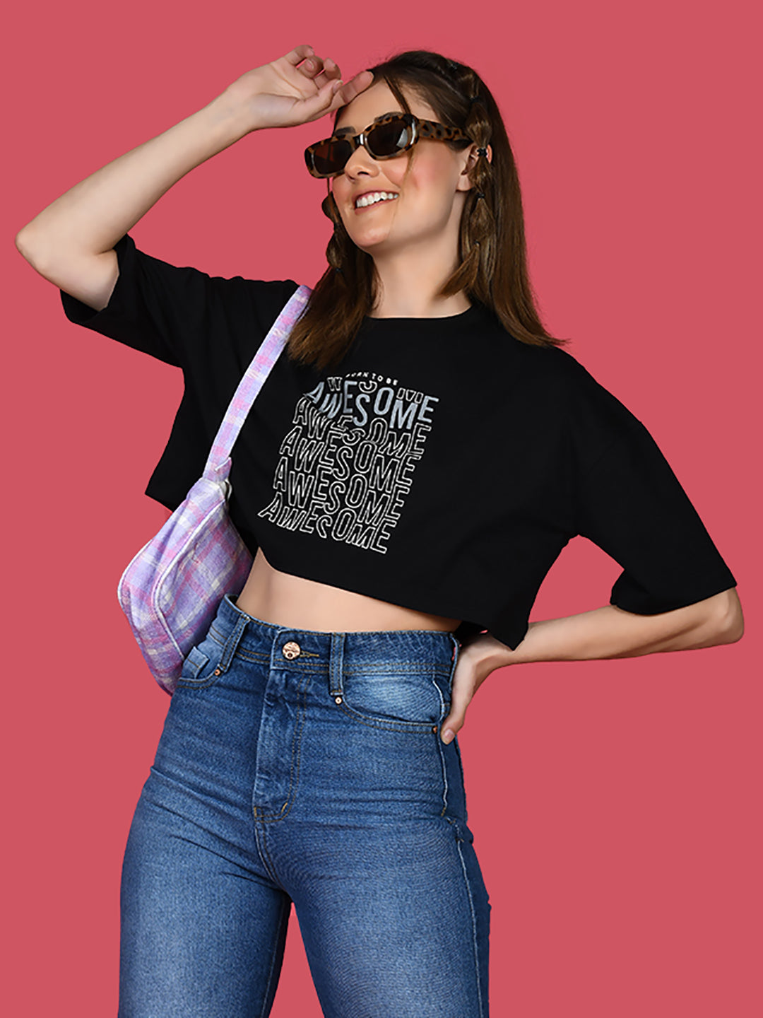 Black Printed Oversized T-Shirt