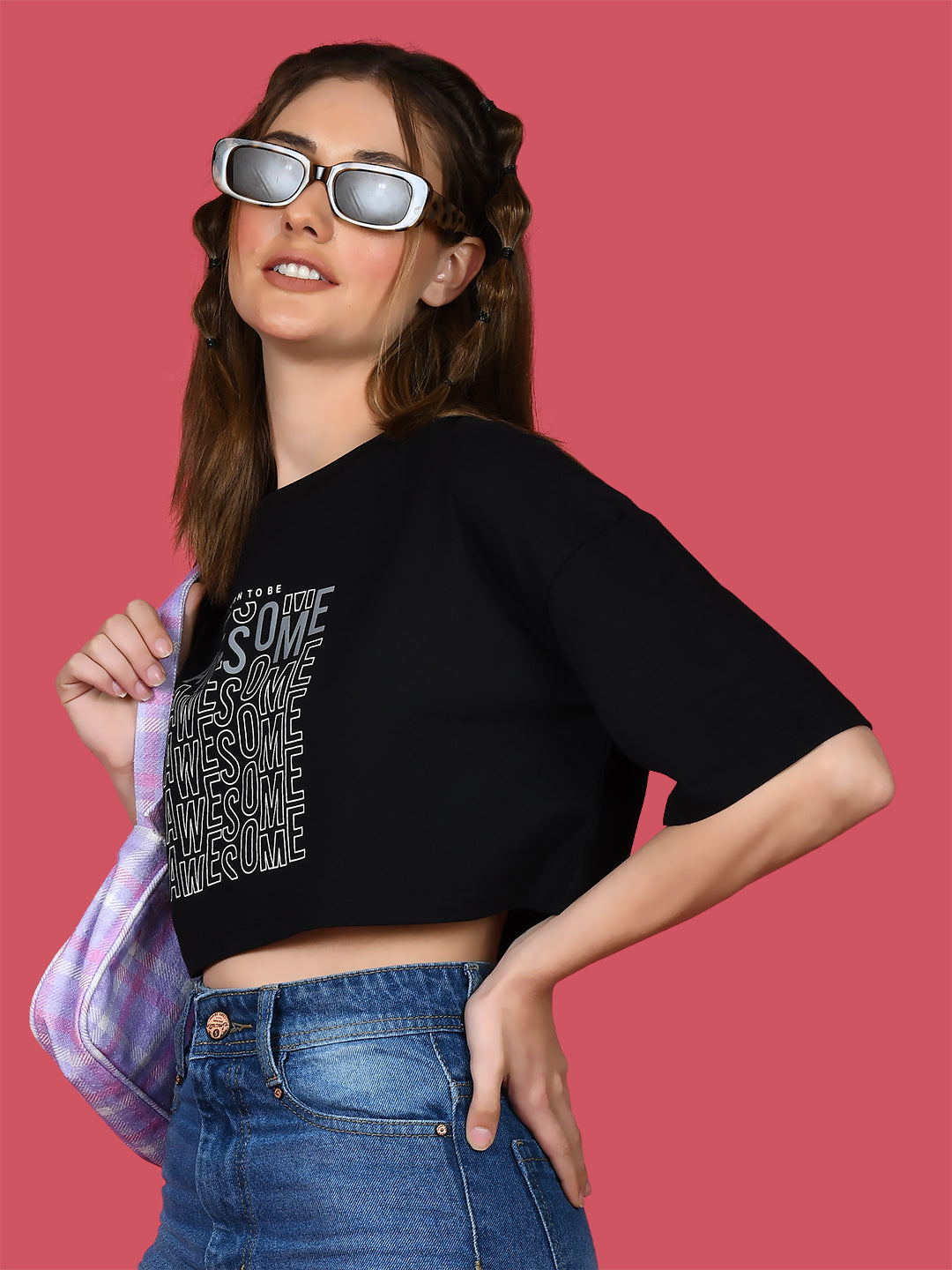 Black Printed Oversized T-Shirt