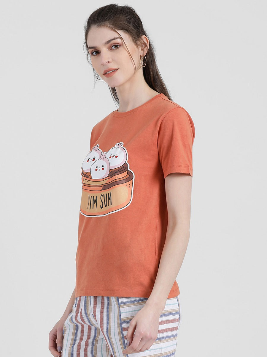 Peach Graphic T-Shirt