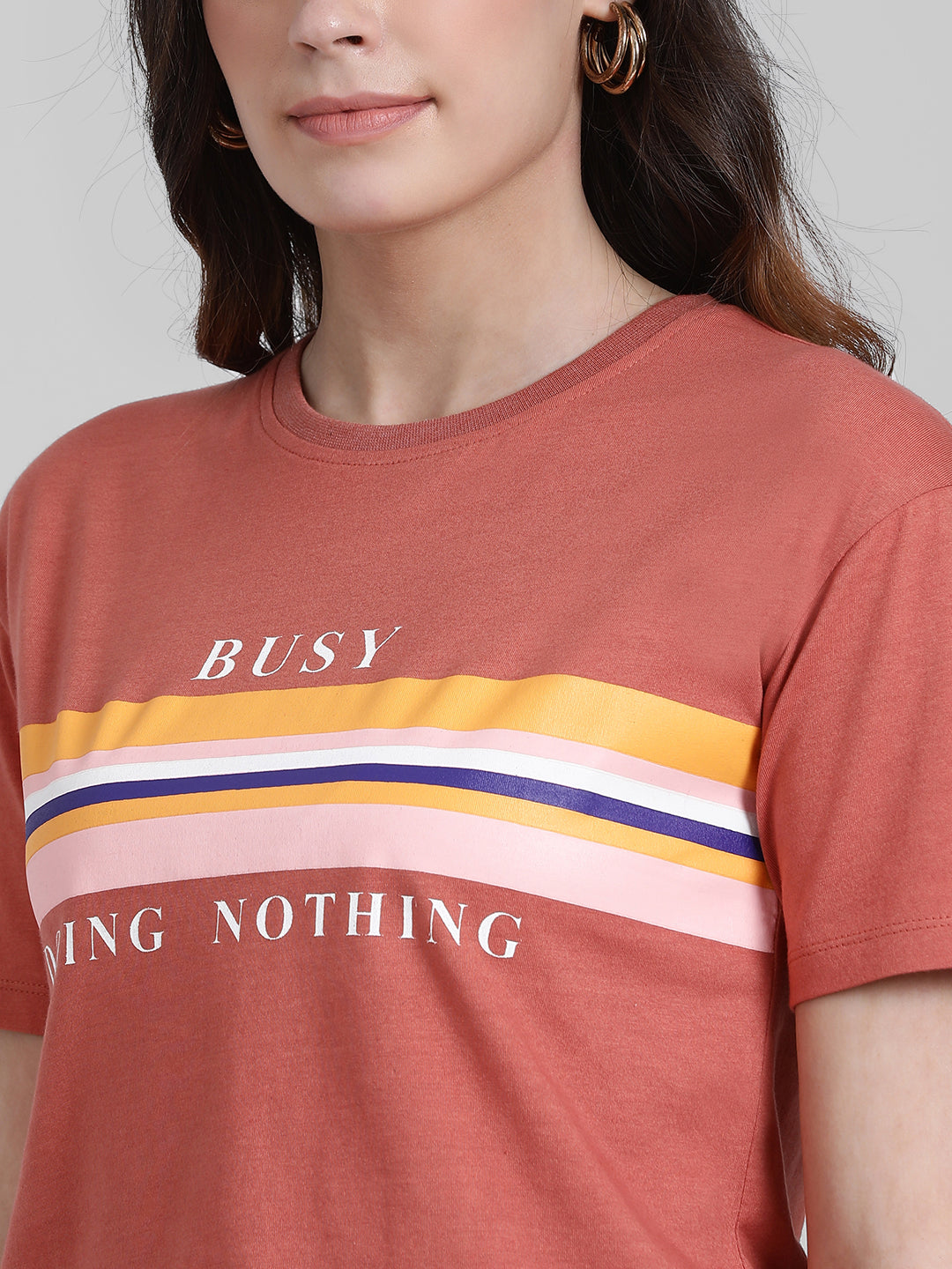 Peach Printed T-Shirt