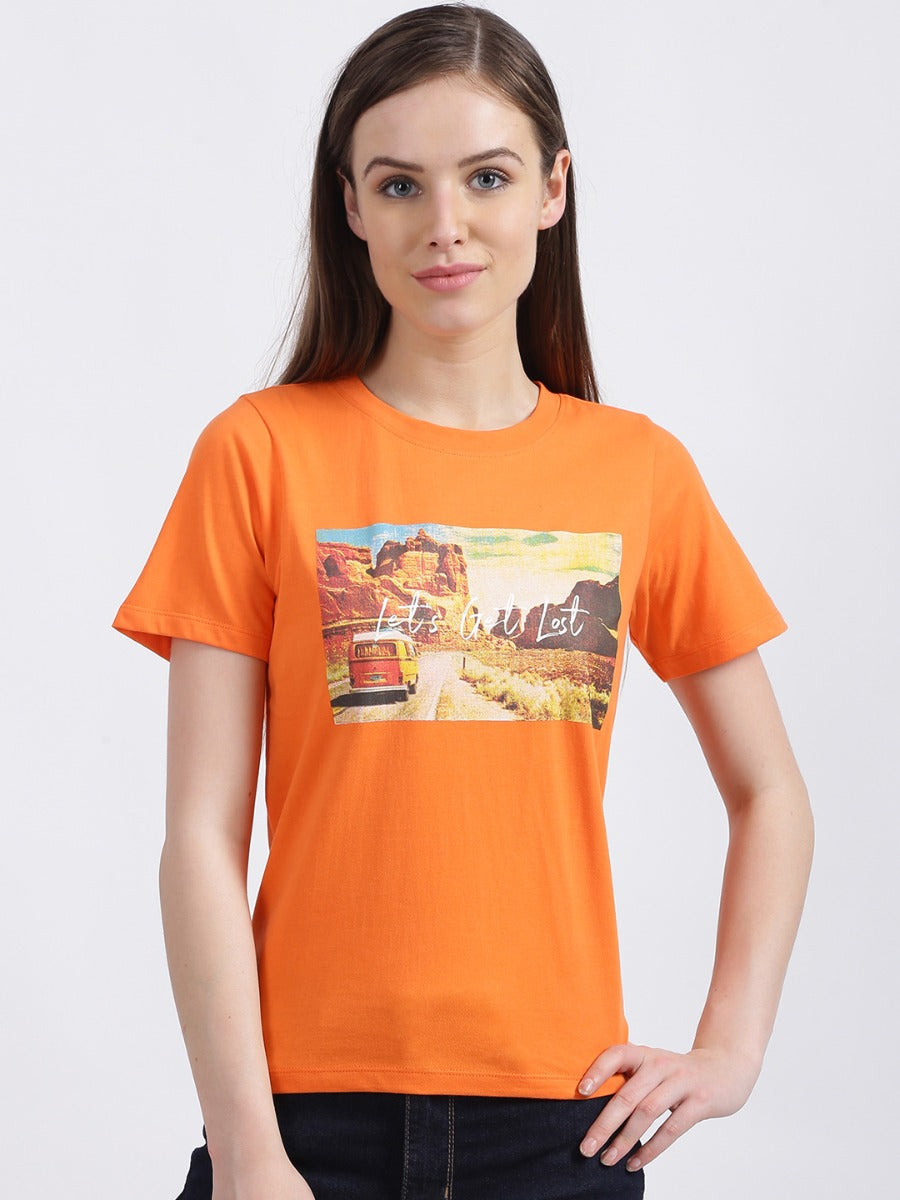 Orange Graphic Regular T-Shirt