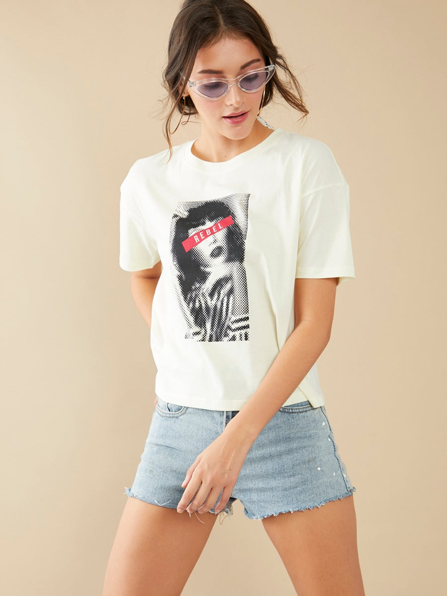 White Graphic Regular T-Shirt