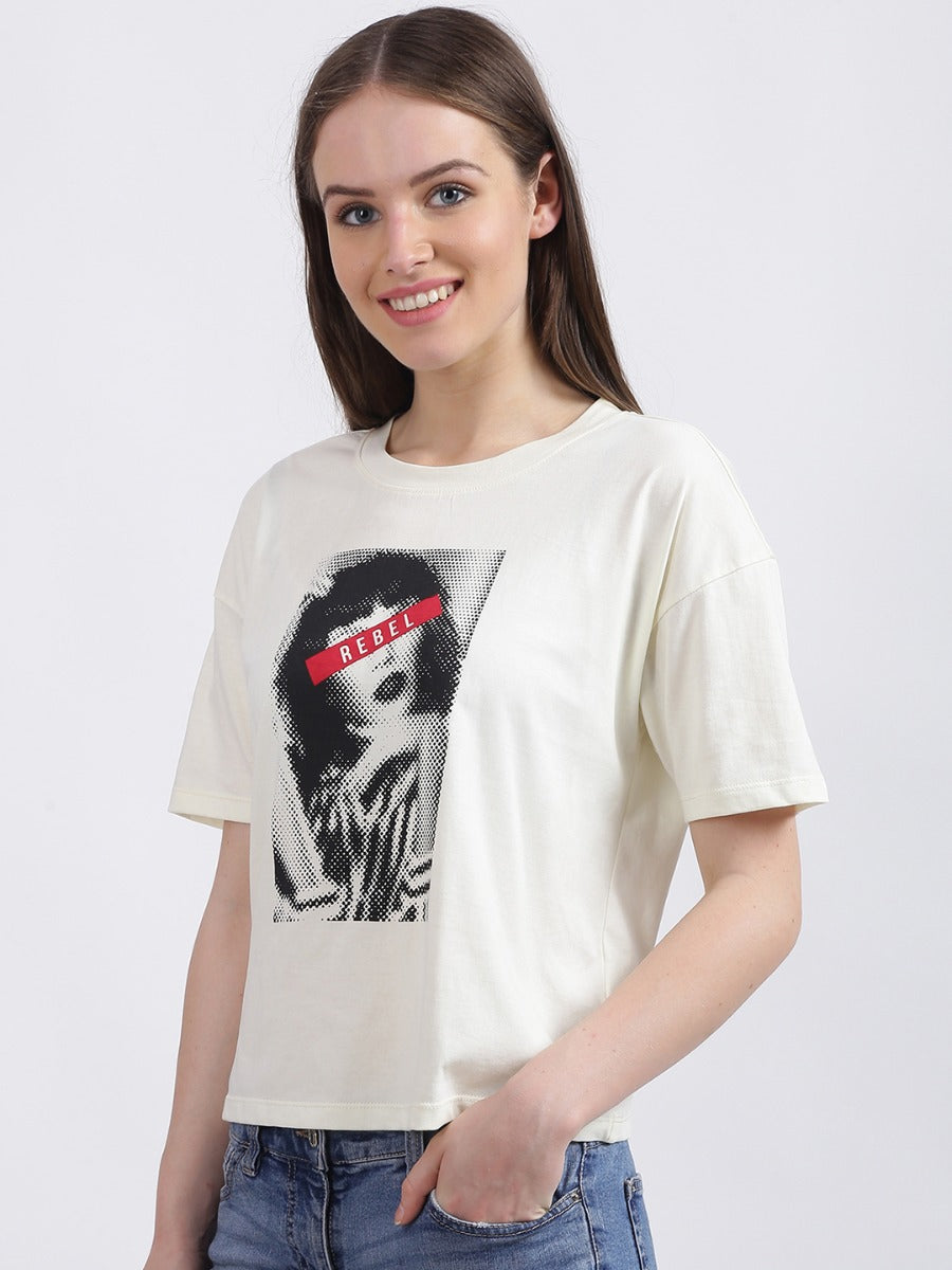 White Graphic Regular T-Shirt