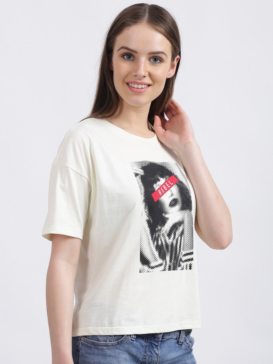 White Graphic Regular T-Shirt